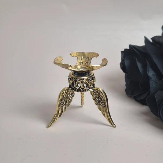 Spinning sphere stand wings gold