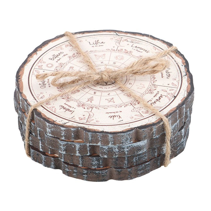 Wheel of the year coaster set